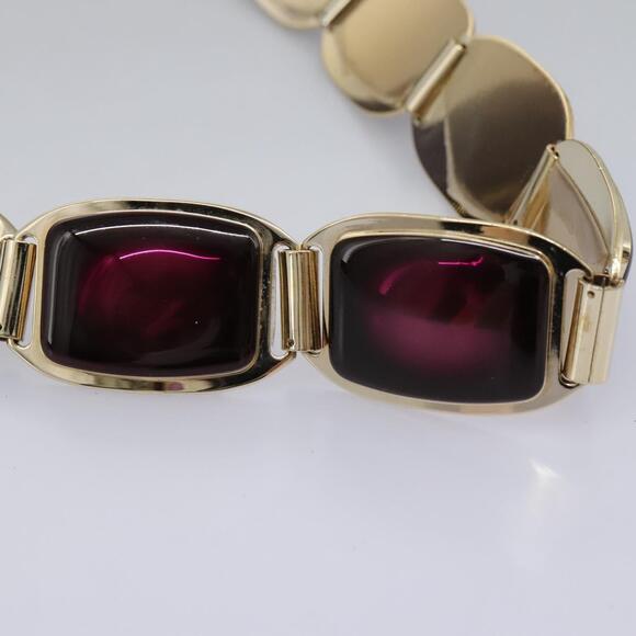 CELINE Shoulder Bag Leather Purple Gold - Picture 8 of 13